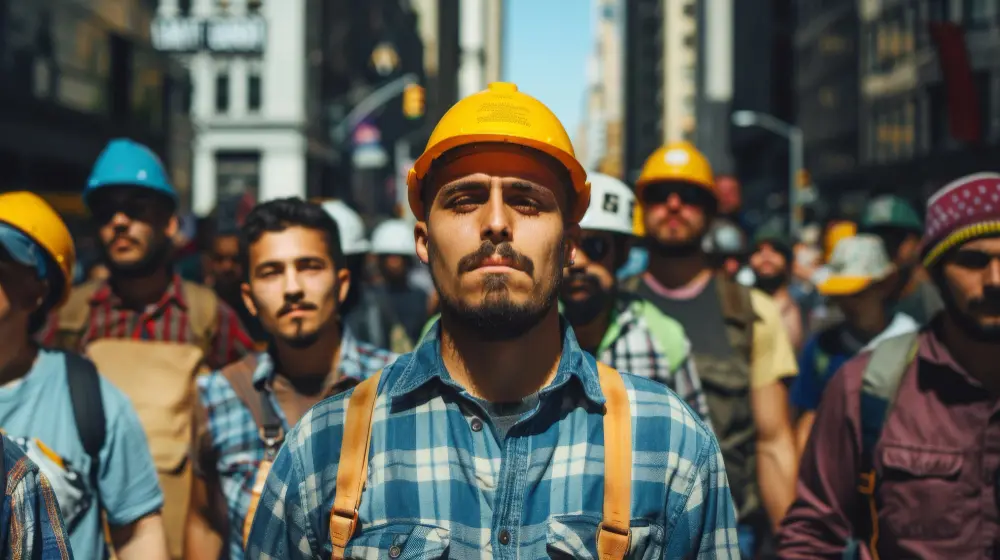 Group of workers standing together representing workplace injury and workers' compensation